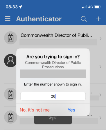 Authenticator app approve prompt example